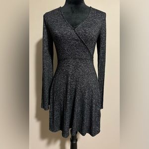 EUC Express Dark Gray Fit and Flare Skater Dress size XS